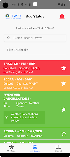 SchoolBusInfo — Bus Status 4 Screen 3