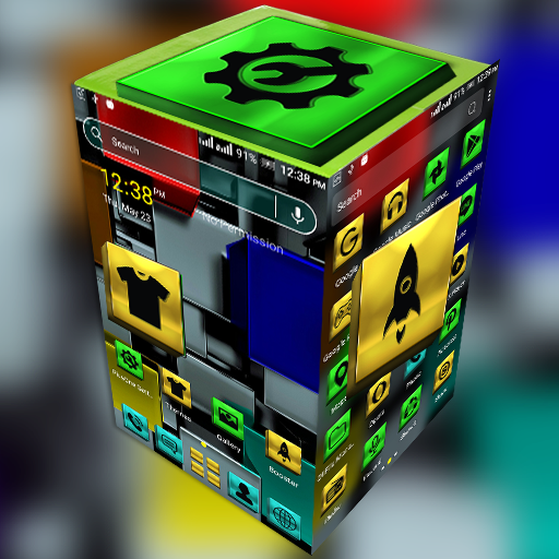 Colorful Metal Cube Theme logo