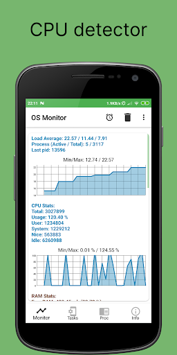 Android application OS Monitor: system manager screenshort