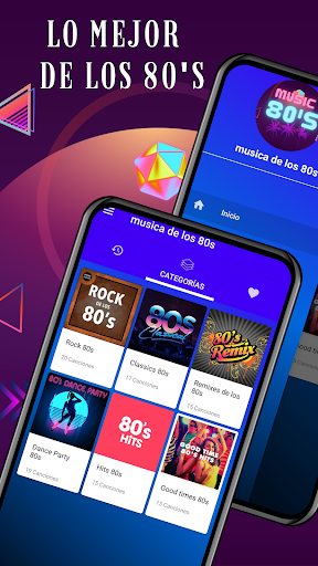 Android application 80's music screenshort