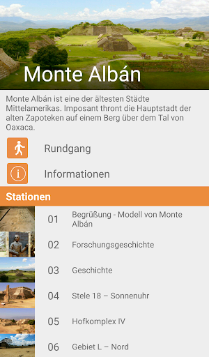 Android application Audioguide Monte Albán screenshort