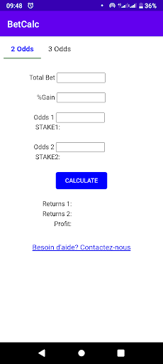 Android application BetCalc: Easy Bet Calculator screenshort