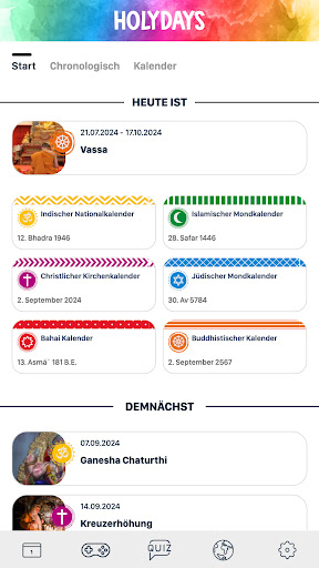 Android application HolyDays screenshort