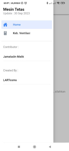 Android application Mesin Tetas screenshort