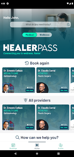 Android application HealerPass screenshort