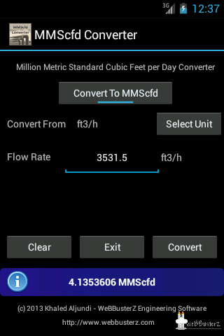 MMScfd Converter Lite Screen 3