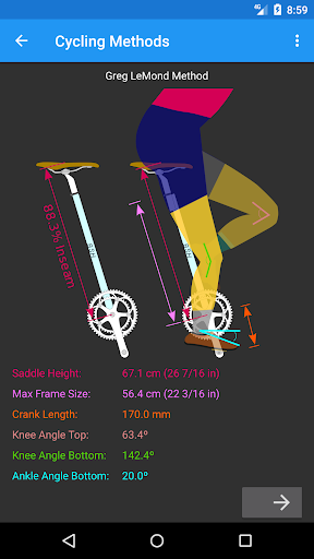Bicycle Saddle Height Screen 3