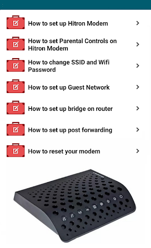 Android application Hitron Modem Router Guide screenshort