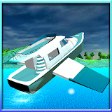 Flying futuristic Yacht Boat icon