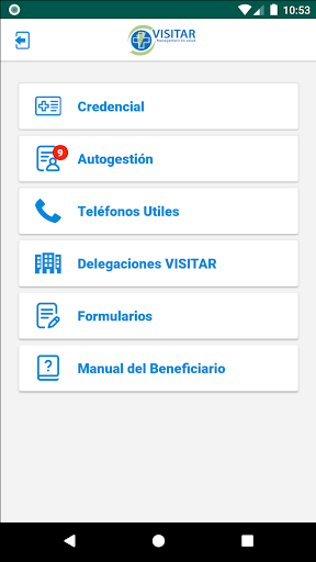 Android application Visitar screenshort