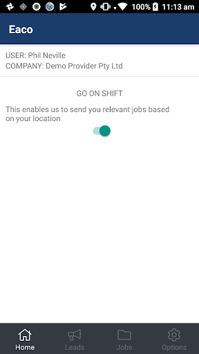 Android application Eaco screenshort