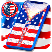 USA flag zipper lock screen