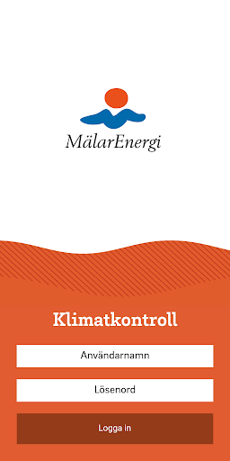 Android application Klimatkontroll screenshort