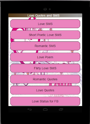 Android application Love Messages screenshort
