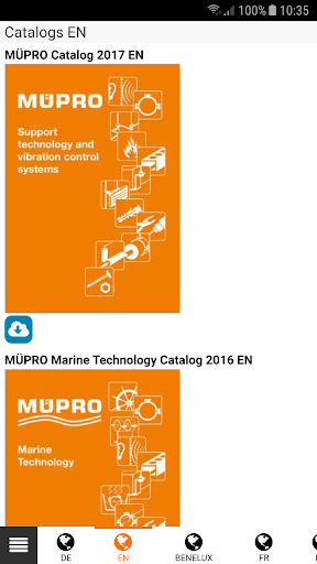 MÜPRO Catalogue App Screen 2