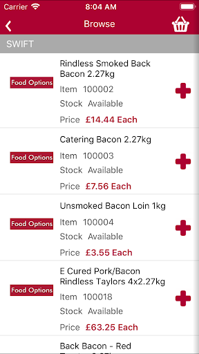 Food Options Screen 3