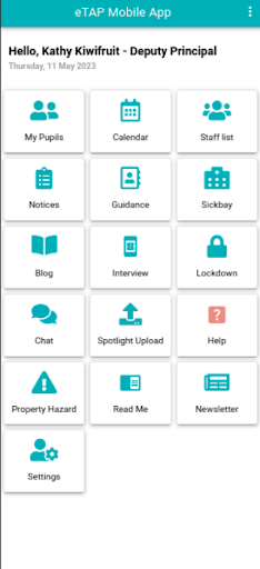 eTAP App Screen 2