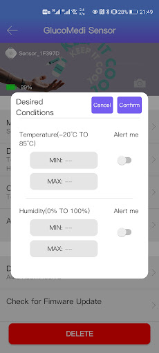 Android application GlucoMedi Sensor screenshort