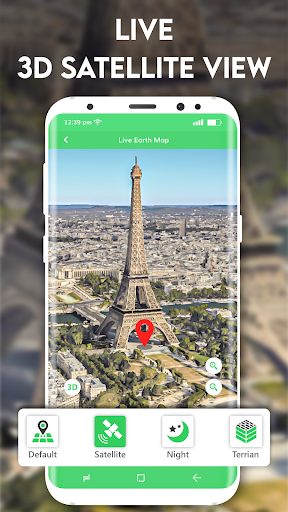 Android application Live earth maps: 3d world map screenshort