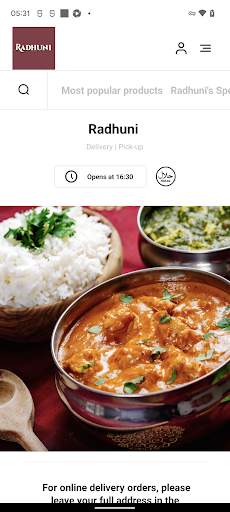 Android application Radhuni London screenshort
