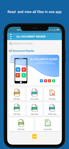 Android application All document reader and Viewer screenshort