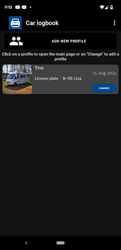 Android application Car logbook App screenshort