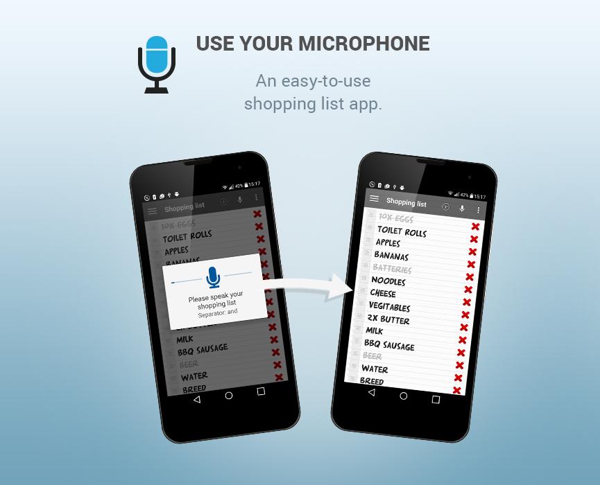 Android application Shopping list voice input PRO screenshort