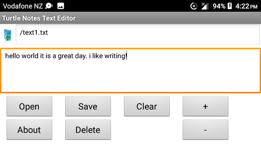 Turtle Text Notes Editor Screen 3