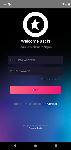 Android application Najem screenshort