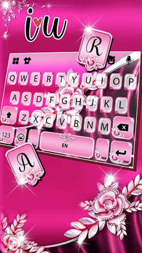Pink Luxury Rose Keyboard Back Screen 3