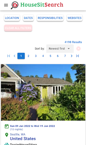 Android application House Sit Search screenshort