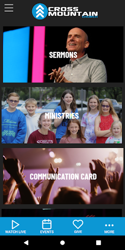 Android application Cross Mountain Church screenshort