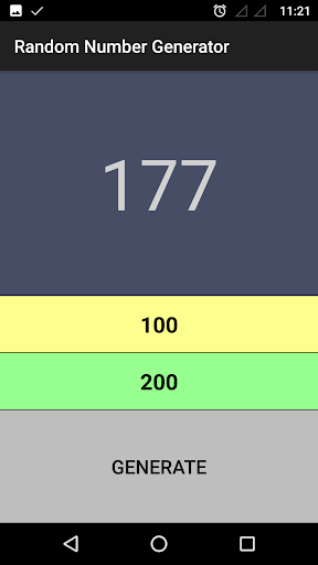 Random number generator Screen 3