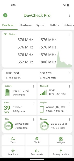 Captura de Pantalla 2 DevCheck Device & System Info android