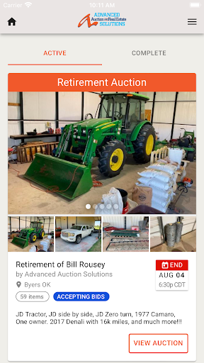 Advanced Auction Solutions Screen 3
