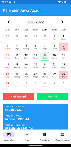 Android application Kalender Jawa Abadi screenshort