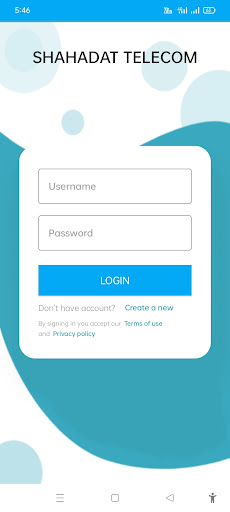 Android application SHAHADAT TELECOM screenshort