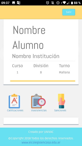 Android application Autogestión Padres screenshort