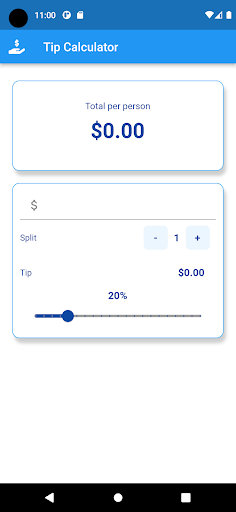 Android application Tip Calculator screenshort