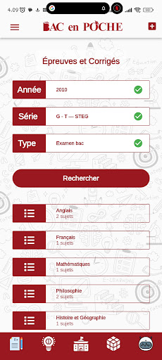 Android application Bac en Poche screenshort