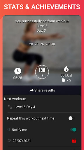 Screenshot of 300 Squats workout plan