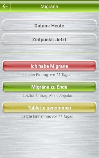 Migräne-Kalender einfach Screen 2
