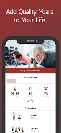 Screenshot of Training Plan for Over 50s