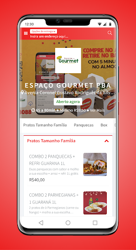 Android application Espaço Gourmet PBA screenshort
