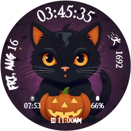 Halloween Cute Cat Watch Face Unduh di Windows