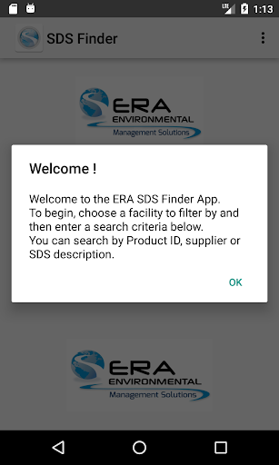 ERA SDS Finder Screen 2
