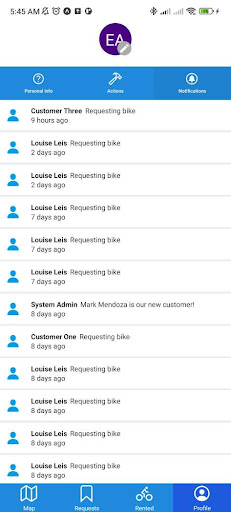 Android application Erik Bike Rental screenshort