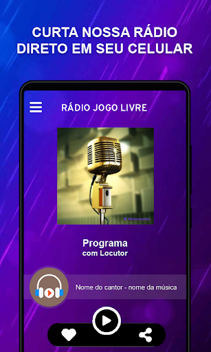 Android application Rádio Jogo Livre screenshort