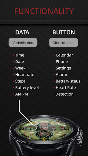 Flower Red Green For Wear OS Screen 2