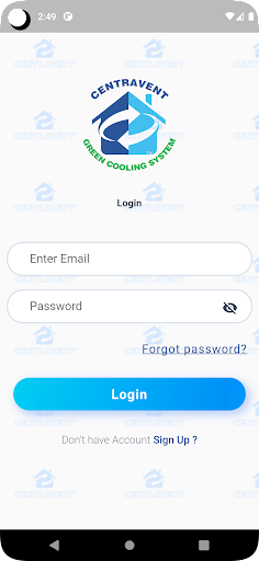 Android application CENTRAVENT screenshort